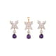 thumbnail image 1 of Collar y Aretes Mariposa C/ Swarovski y Amatista Oro 18K Lam dorado Unitalla, 1 of 10