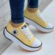 thumbnail image 1 of Speedy 2023Classic White Canvas Shoes Women Sneakers Solid Lace-Up Casual Platform Shoes for Women, 1 of 4