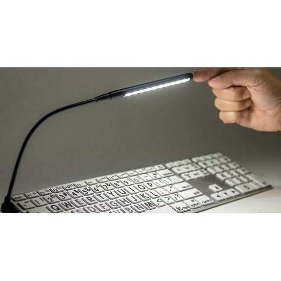 Large Print Keyboard for Mac- Blk Print- Yellow Keys with LED Light