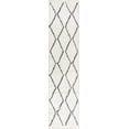 thumbnail image 3 of JONATHAN Y MOROCCAN HYPE 2 x 8 Runner Rug, Catala Moroccan Diamond Shag - White/Gray, MOH405A-28, 3 of 9
