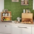 thumbnail image 6 of Corner Bread Box for Kitchen Countertop Bamboo Two Layer Large Capacity Bread Storage Bin Vintage Storage for Homemade Bread, 6 of 8