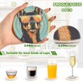 thumbnail image 3 of Dog Sunglasses Circle 6 Pcs Drink Coasters with Holder Absorbent Coasters Woven Coasters for Drinks Table Desk Protection Home Decor, 3 of 7