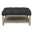thumbnail image 2 of Furniture of America Hoylton Wood Tufted Ottoman in Natural Tone and Dark Gray, 2 of 6