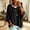 Black, variant on HaCpiu Women's Solid Hooded Knit Top, Casual Loose 3/4 Sleeve Poncho Sweater, Lightweight Flowy Pullover Sweatshirt with Drawstring, Black L