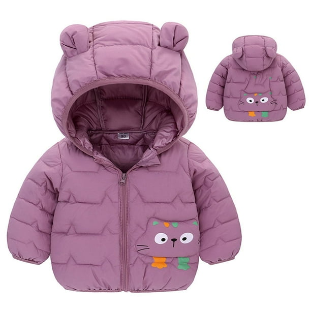 zanvin Baby Boys Girls Winter Coats Hoods Light Puffer Down Jacket Outwear Purple 3 Years