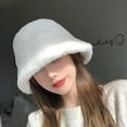 thumbnail image 2 of Winter Faux Fur Furry Bucket Hat Fluffy Fuzzy Warm Hat Plush Fisherman Hat for Women Teens Girls, 2 of 6