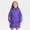 Purple, variant on Puffer Jacket Kids Hooded Green Jacket Zip up Long Sleeve Waterproof Girls Thickened Jacket Boy Winter Coat 11-12 Years