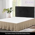 thumbnail image 3 of Ruffled Bed Skirt (Queen, Camel) 14 inch Drop Dust Ruffle with Platform, Poly/Cotton Fabric, Available in All Bed Sizes and 14 Colors - Blissford, 3 of 6