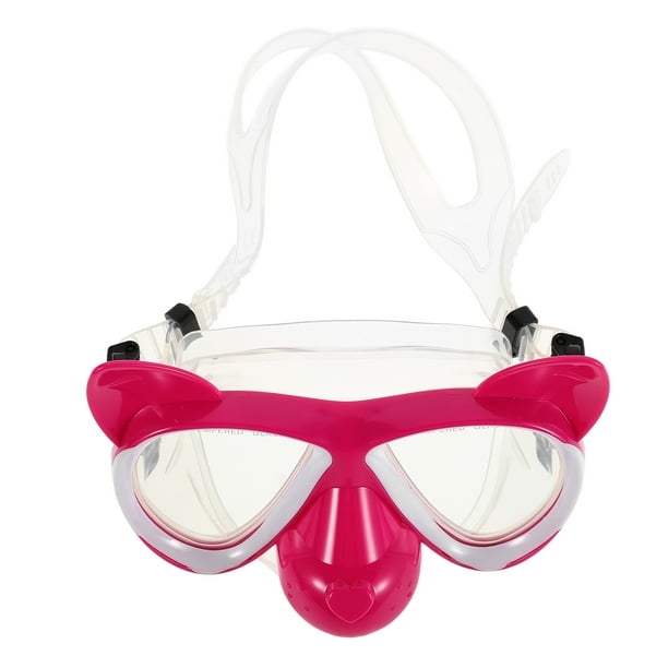 Gafas de natación para niños, máscara de buceo y esnórquel, antivaho, con protectores nasales para buceo y esnórquel