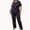 Black, variant on Pajama Sets for Women Plus Size Print Long Sleeve Crew Neck Tops and Pants Outfits Casual 2Pc Sleepwear Set