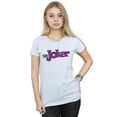 thumbnail image 2 of DC Comics Womens The Joker Text Logo Cotton T-Shirt, 2 of 5