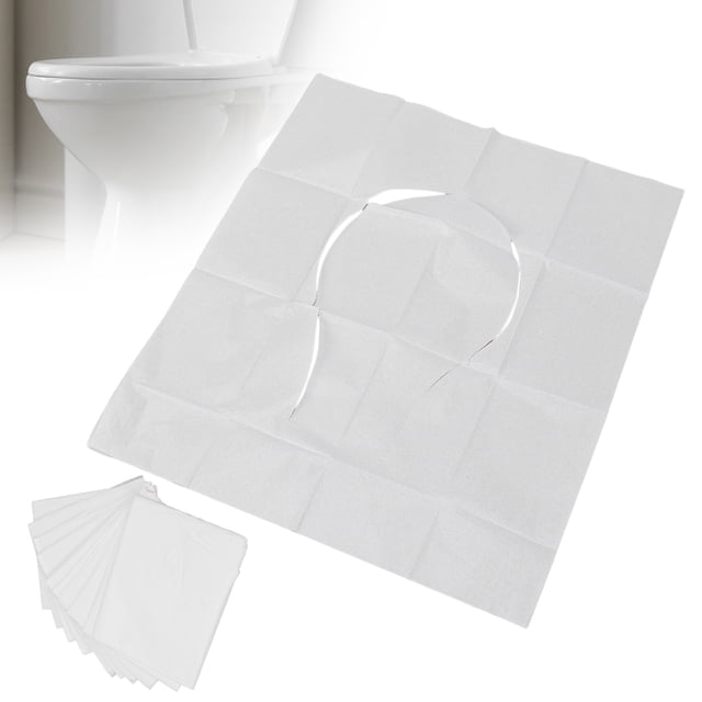 Cubias Portátiles de Asiento para ir al Bado, prevenir Infecció de Agua Limpia Tapa soluble del Asiento de Inodoro Desechable 50 piezas para viajar para el anciano