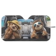 thumbnail image 3 of Xixirimido Car Windshield Sun Shade Car Sun Visor Block UV Rays Foldable Automotive Windshield Sunshades Front Window Sun Blocker Keep Your Vehicle Cool, Sloths, 3 of 8