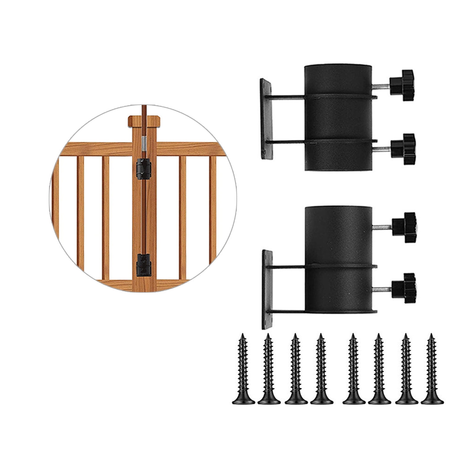 Metal Umbrella Stand Umbrella Deck Mount Fixed Patios Umbrella Holder for Corner Fences Courtyards Fit Diameter 2inch