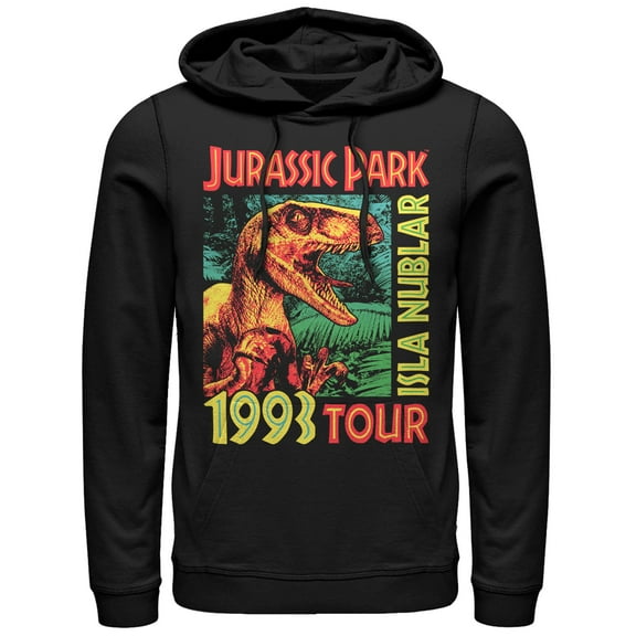 Men's Jurassic Park Raptor '9Isla Nublar Tour  Pull Over Hoodie Black X Large