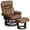 Palimino Brown, variant on Bowery Hill LeatherSoft Integrated Headrest Recliner and Ottoman in Brown