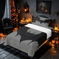 thumbnail image 3 of Homewish Halloween Bat Twin Sheets, Gothic Animal Bedding, Gray Black, 3 Pieces (1 Flat Sheet, 1 Fitted Sheet and 1 Pillowcase), 3 of 6