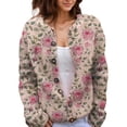 thumbnail image 1 of Jersey tipo cárdigan Akivide de punto con estampado floral de otoño para mujer, 1 of 2