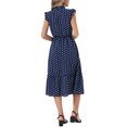 thumbnail image 3 of INSPIRE CHIC Polka Dot Dress for Women's Summer Ruffle Sleeve Tie V Neck Casual Beach Vacation Midi Dresses S Navy Blue, 3 of 6