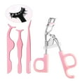 thumbnail image 1 of 4 Pieces Eyelash Curler Tool False Eyelashes Applicator Eyebrow Curler Eyebrow Scissors (Pink), 1 of 5