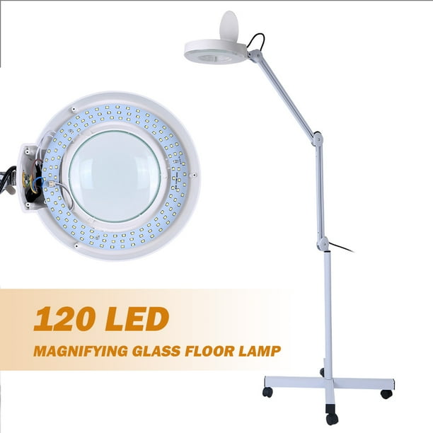 Wheel Rolling Base Floor Lamp With Magnifier Magnifying Glass Bright 120 Led Light For S Lash Extensions Standing Mag Reading Crafts Pro Tasks Com Wheel Rolling Base Floor Lamp With, Magnifying Floor Lamp With 5 Wheels Rolling Base