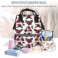 thumbnail image 5 of Xecao Rose Flowers print Large Capacity Nappy Bag is a multi-functional waterproof travel backpack, perfect as a nursing bag or mummy backpack for women, 5 of 6