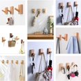 thumbnail image 5 of Paquete de 4 ganchos de pared para perchero, ganchos de pared de madera, ganchos decorativos para toallero de almacenamiento de sombrero único, 5 of 5