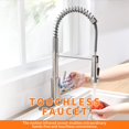 thumbnail image 2 of Grifo de cocina OWOFAN Touchless con rociador desplegable y luz LED, 2 of 8