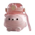 thumbnail image 4 of Taza de gran barriga de 1000ML, botella de agua con oso bonito, hervidor deportivo para niños, regalos (rosa), 4 of 4