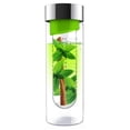 thumbnail image 2 of Asobu SWG11GSIL Flavor It Glass Water Bottle (Green/Silver), 2 of 4