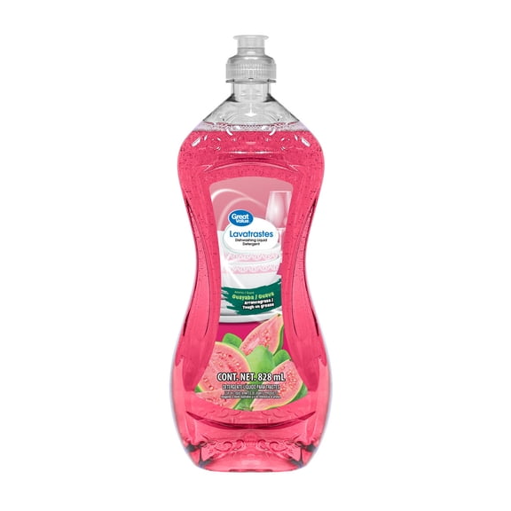 Liquido Lavatrastes Great Value Guayaba 828 ml