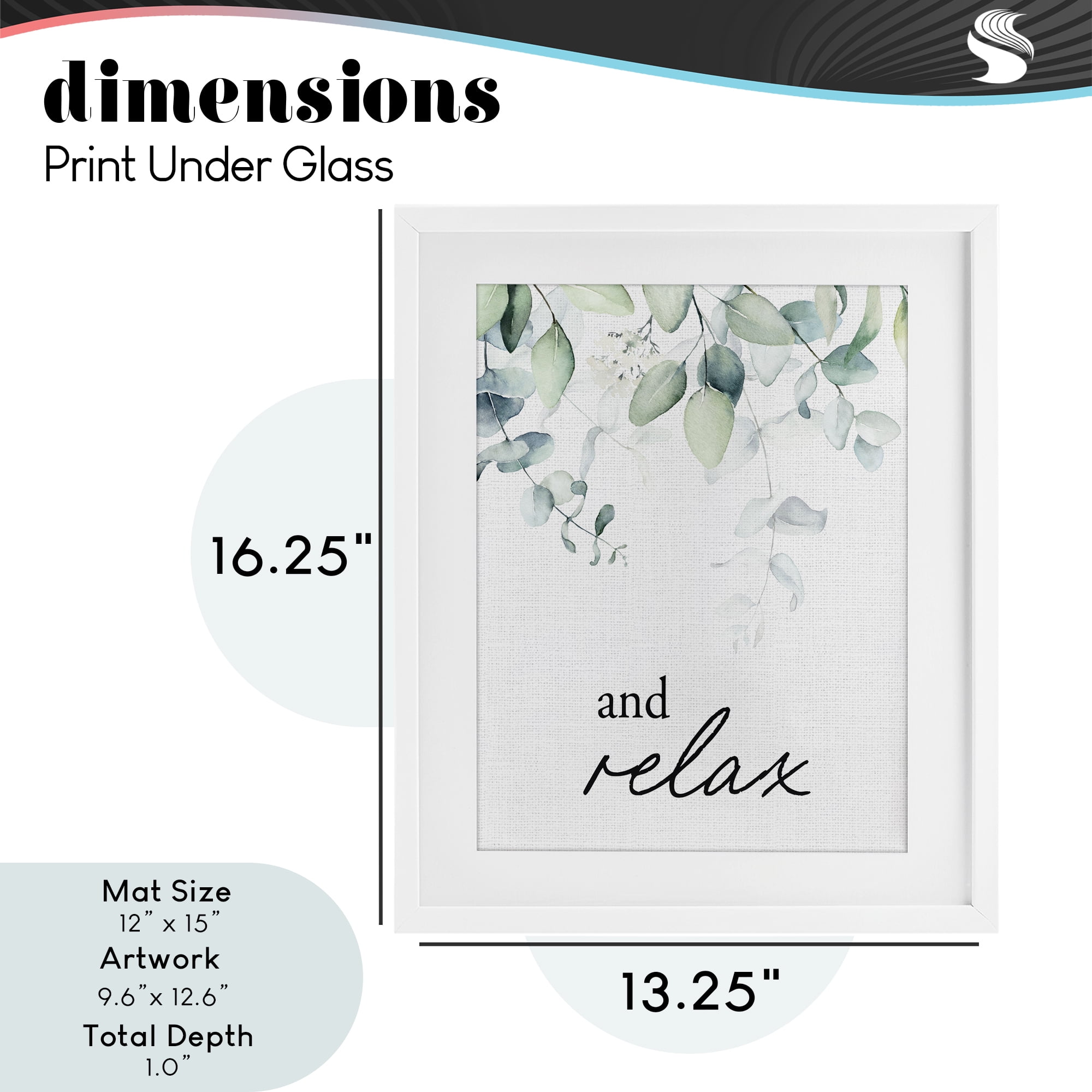 And Relax Minimal Herbs White Framed Print Under Glass, design by Lettered and Lined