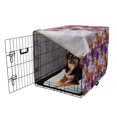 thumbnail image 2 of Floral Dog Crate Cover, Funny Flowers Pointed Petals Print on Plain Backdrop, Easy to Use Pet Kennel Cover for Medium Large Dogs, 35" x 23" x 27", Quartz Marigold, by Ambesonne, 2 of 6