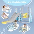 thumbnail image 5 of EVMORE 4 in 1 Toddler Slide and Swing Set for Children Kids Boys Girls Aged 1-6, Indoor Outdoor Freestanding Playground with Slide, Swing, Climber and Basketball Hoop - Blue, 5 of 8