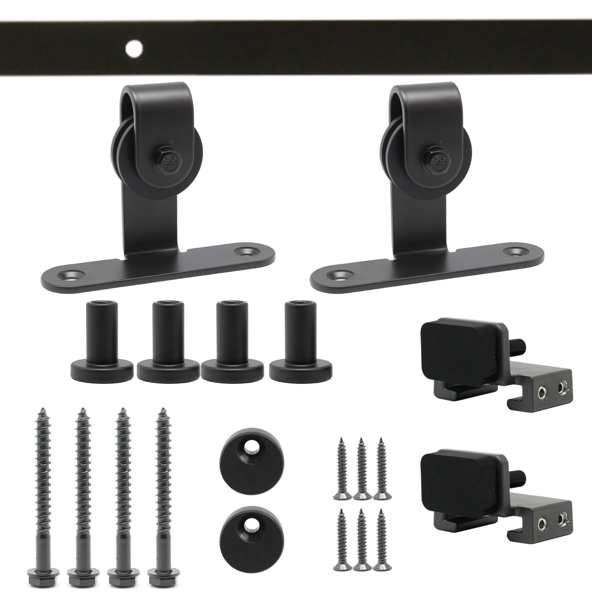 4FT. Mini Sliding Barn Wooden Door Hardware for Cabinet and TV Stand Steel Track Roller Hanging Kit cab04