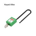 thumbnail image 2 of Lockout Tagout Locks 3 Inch Shackle Key Alike Safety Padlock Plastic Lock Light Green 2 pcs, 2 of 4