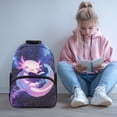 thumbnail image 2 of Yuyamidu Adorable Axolotl School Backpack for Girls 6-8 Starry Sky Kids Backpacks 4th Grade Elementary Middle School Backpacks Cute Book Bags, 2 of 7