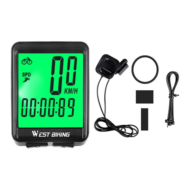 Velocímetro Digital Cuentakilómetros para Inalámbrico Impermeable con Retroiluminación Pantalla LCD 2.1 Pulgadas funciones Luz de fondo verde shamjiam Velocímetro de retroiluminación de bicicleta