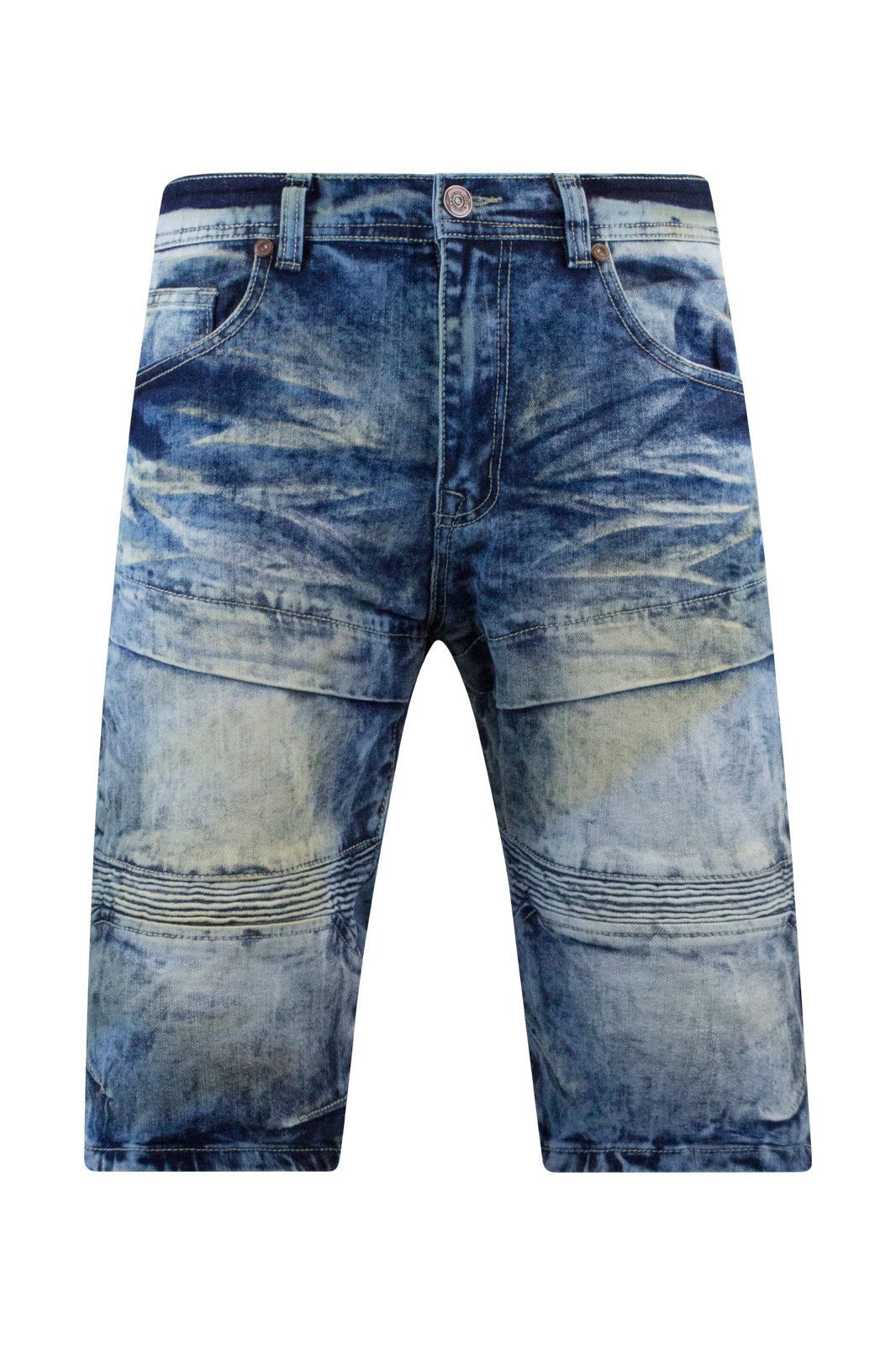 New Men Ripped Denim Biker Shorts 
