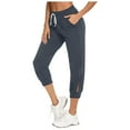 thumbnail image 5 of successthop Jogging Pants for Women, Lightweight Capris for Women, Wide Leg Cropped Pants for Women, Pedal Pushers Trousers, Blue, 5 of 9
