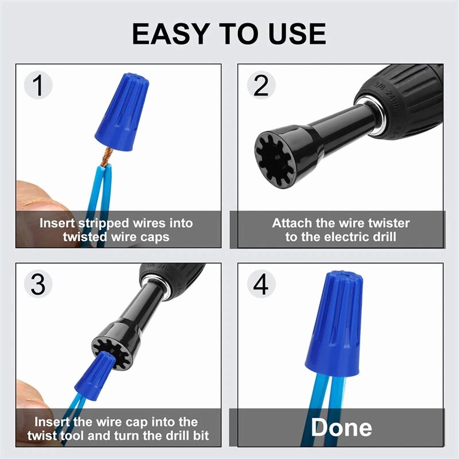 CIRCLE- 3X Wire Stripping&Twisting Tool Electrical Drill Wire Stripper Cable Nut Twister
