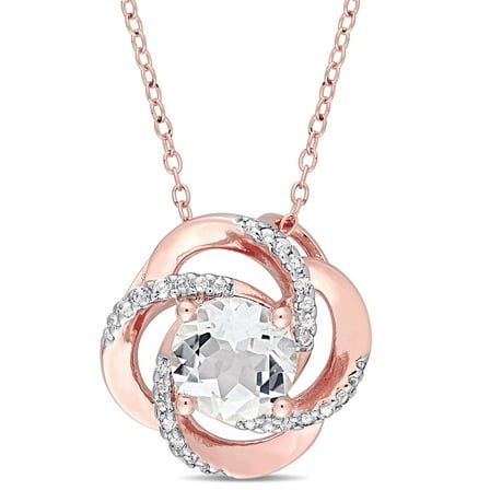 Everly Women's Topaz Rose Gold Plated Necklace