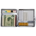 thumbnail image 5 of Set of 2 Metal-Plated King Size Leather Cigarette Case & Stash Box (Crocodile Brown), 5 of 5