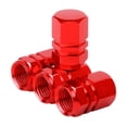 thumbnail image 3 of 4 piezas de vástago de válvula de neumático de coche tapas de aire de neumáticos reemplaza el sello fácil de instalar accesorio de aleación rojo DYNWAVEMX Tapas de vástago de válvula de neumático de automóvil, 3 of 8