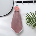 thumbnail image 4 of YAOMOBB Hanging Hand Towel Quick Dry Hand Towel Coral Fleece Microfiber Absorbent with Lanyard for Daily Use, 4 of 5