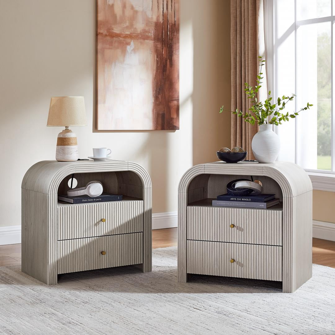 Erie Collection by Sauder 1-Drawer Nightstand with 2 USB A ports