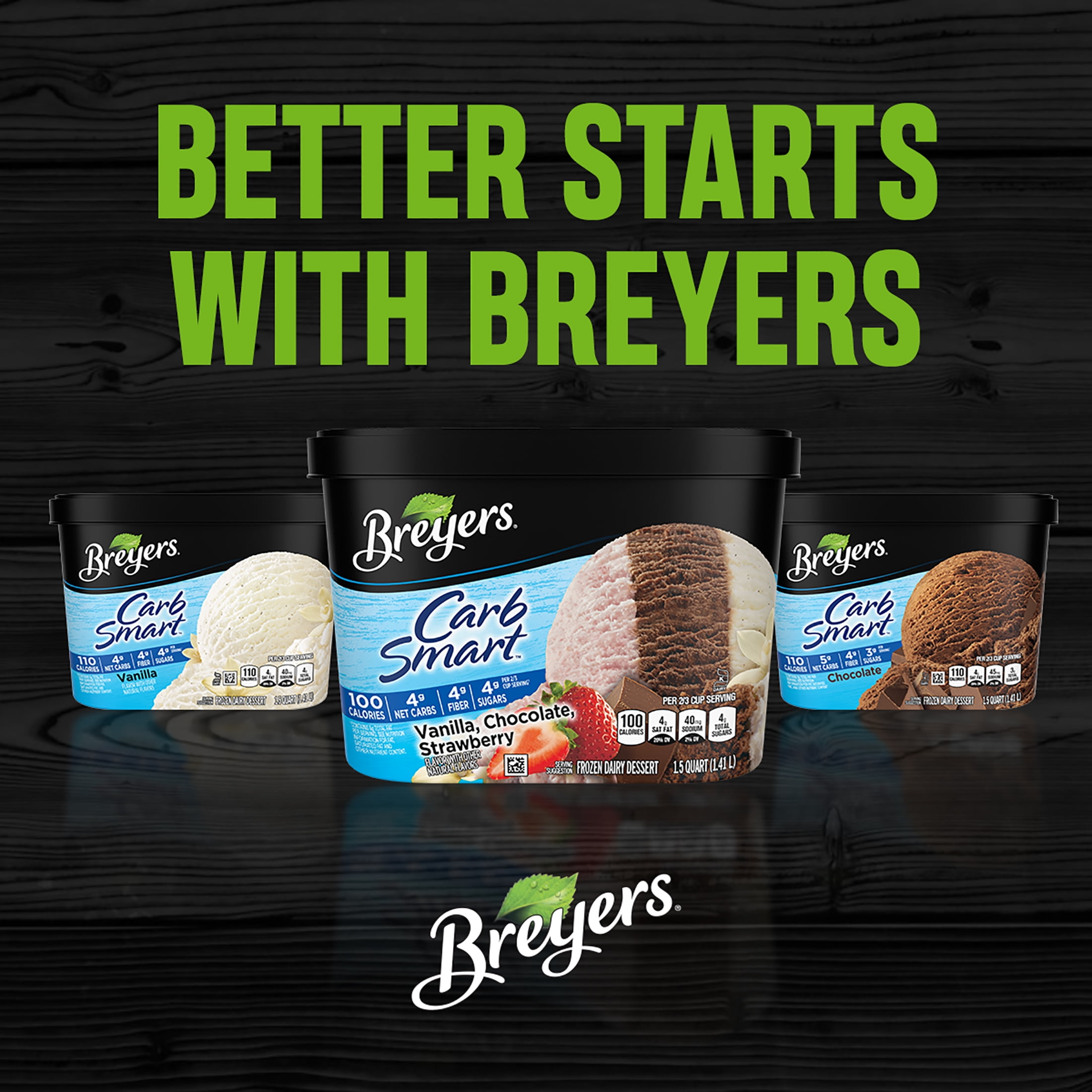 Breyers CarbSmart Mint Fudge Cookie Frozen Dessert 100% Grade A Milk & Cream, 48 oz