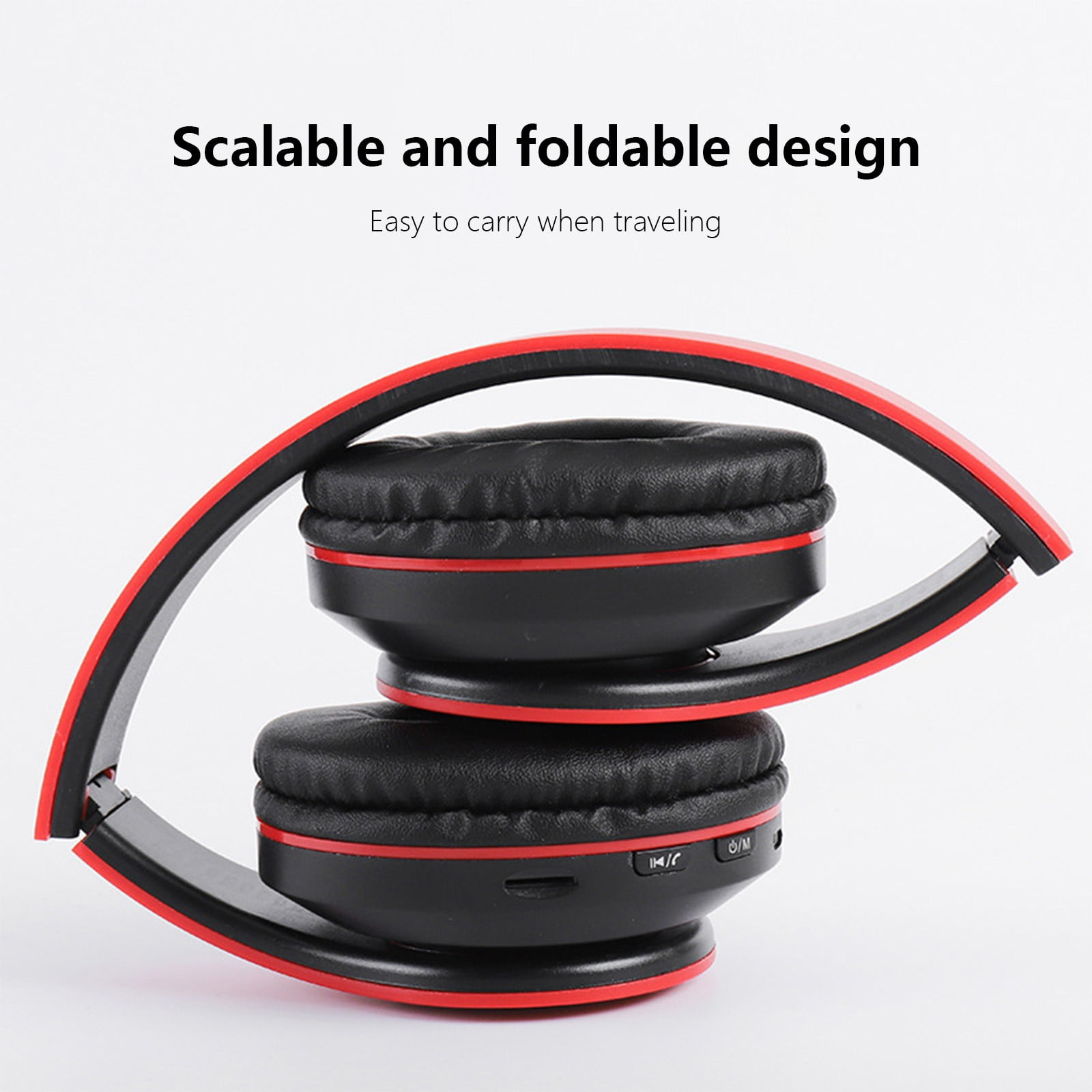 Weloille Bluetooth Headset, Trucker Bluetooth Headset with Noise Canceling Microphone, Wireless on-Ear Headset for Computer Cell Phone Trucker Home Office Work