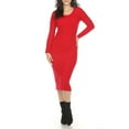 thumbnail image 2 of White Mark Women's Long Sleeve Rib Midi Sweater Dress, 2 of 6
