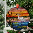 thumbnail image 2 of White Egret Glass Suncatcher with Sunset - Faux Ornament Lake Bird Window Hanging - Peaceful Nature Decor Gift for Bird Lovers, 2025, Holiday 2025, Holiday Decoration, Seasonal, 2 of 5